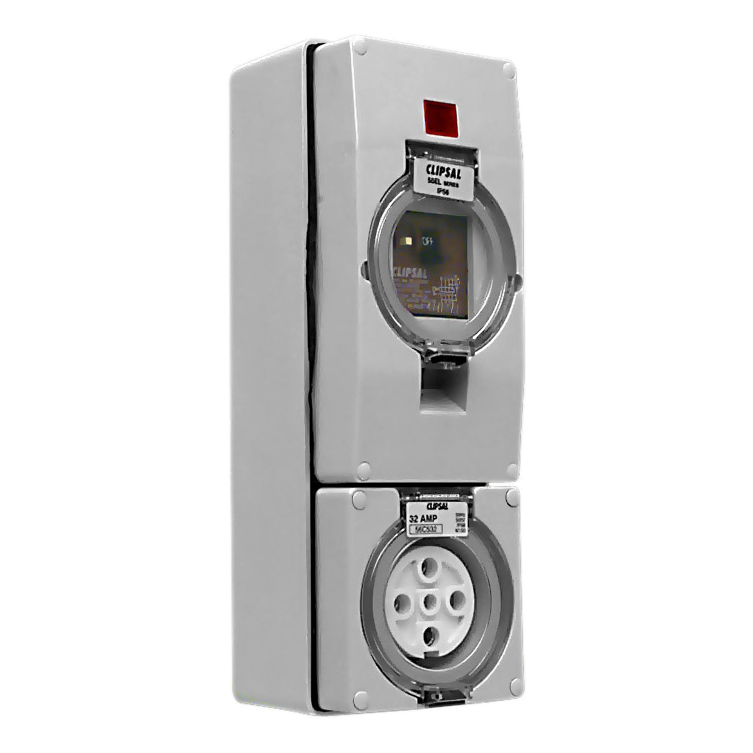 Picture of RCD Protected Switched Socket Outlet, Clipsal - 56 Series, 500V 32A 5 Round PIN IP66, 3 Pole, 30mA