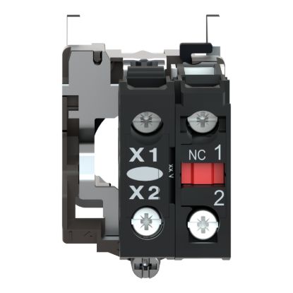 Picture of Light block with body fixing collar, Harmony XB4, metal, red, integral LED, 24V AC DC, 1NC