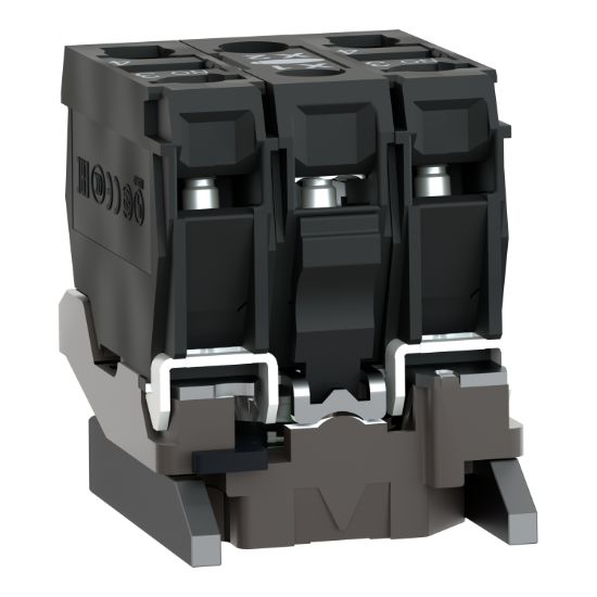 Picture of Light block with body fixing collar, Harmony XB4, metal, green, integral LED, 24V AC DC, 2NO