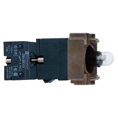 Picture of body for illuminated control button - Ø 22 - clear bulb BA 9s 1NO+1NC