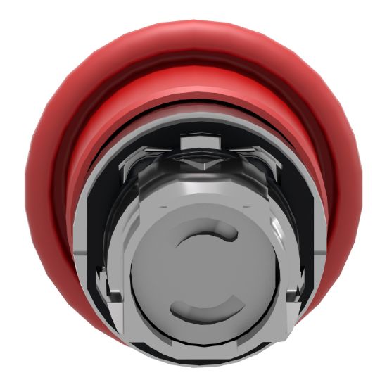 Picture of Head for non illuminated pushbutton, Harmony XB4, mushroom 40mm, metal, red, 22mm, spring return