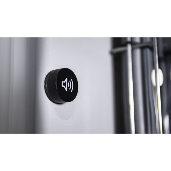 Picture of Mushroom push button head 40mm, Harmony XB5, plastic, yellow, 22mm, latching turn realease