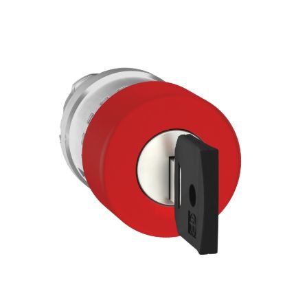 Picture of Emergency stop head, Harmony XB4, switching off, metal, red mushroom 30mm, 22mm, trigger latching key release