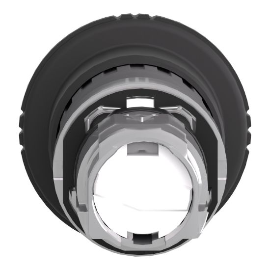Picture of Mushroom push button head 40mm, Harmony XB4, metal, black, 22mm, latching turn realease