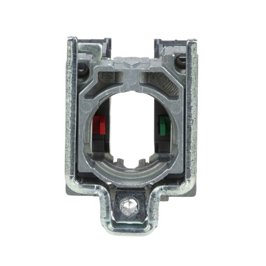 Picture of Single contact block with body fixing collar, Harmony XB4, metal, screw clamp terminal, 1NO+1NC