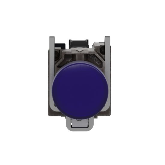 Picture of Pilot light, Harmony XB4,metal, blue, 22mm, universal LED, plain lens, 110...120V AC