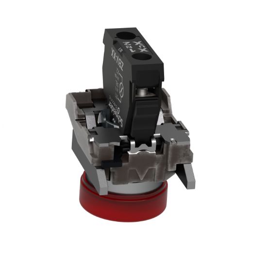 Picture of Pilot light, Harmony XB4, grey plastic, red, 22mm, universal LED, plain lens, 230...240V AC