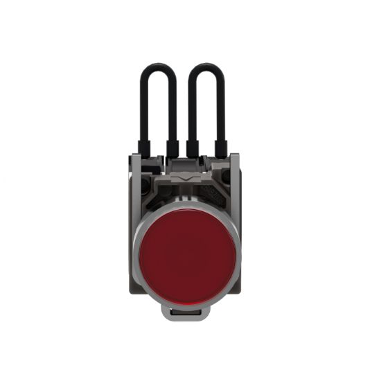 Picture of Push-to-test pilot light, Harmony XB4, metal, red, universal LED, screw clamp terminals, 110...120V