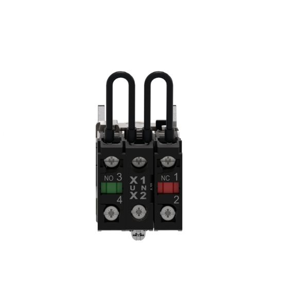 Picture of Push-to-test pilot light, Harmony XB4, metal, orange, universal LED, screw clamp terminals, 24V
