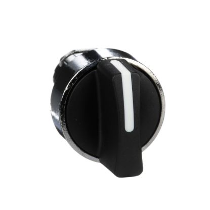 Picture of Selector switch head, Harmony XB4, metal, black, 22mm, 3 positions, spring return to center