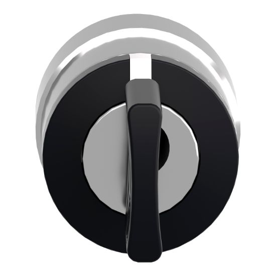 Picture of Key switch selector head, Harmony XB4, metal, black, Ø22, key 455, 3 positions, stay put