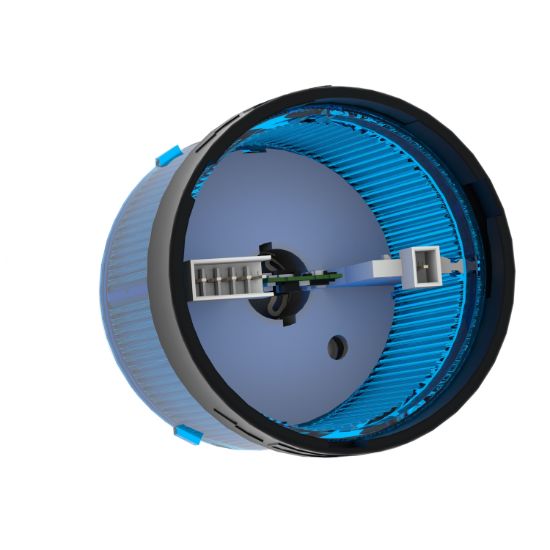 Picture of Indicator bank, Harmony XVB, illuminated unit, plastic, blue, 70mm, steady, integral LED, 24V AC/DC