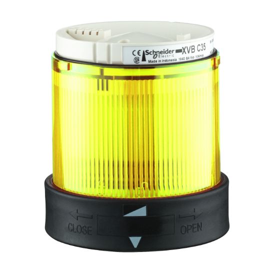 Picture of Indicator bank, Harmony XVB, illuminated unit, plastic, yellow, 70mm, steady, integral LED, 24V AC/DC