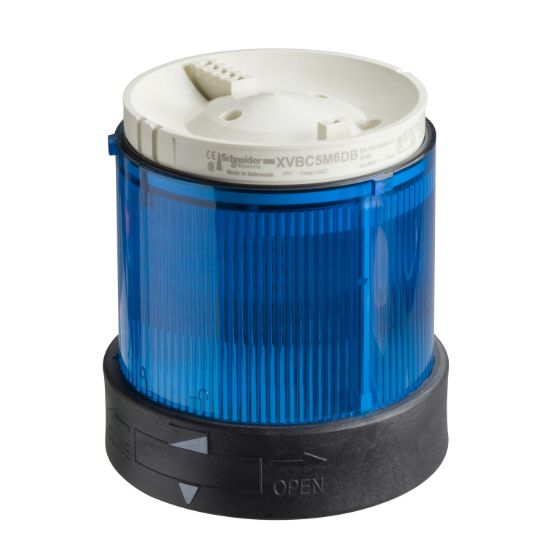 Picture of Indicator bank, Harmony XVB, illuminated unit, plastic, blue, 70mm, steady, integral LED, 230V AC