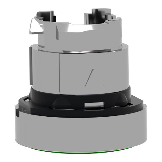 Picture of Push button head, Harmony XB4, metal, flush, green, 22mm, spring return, marked START