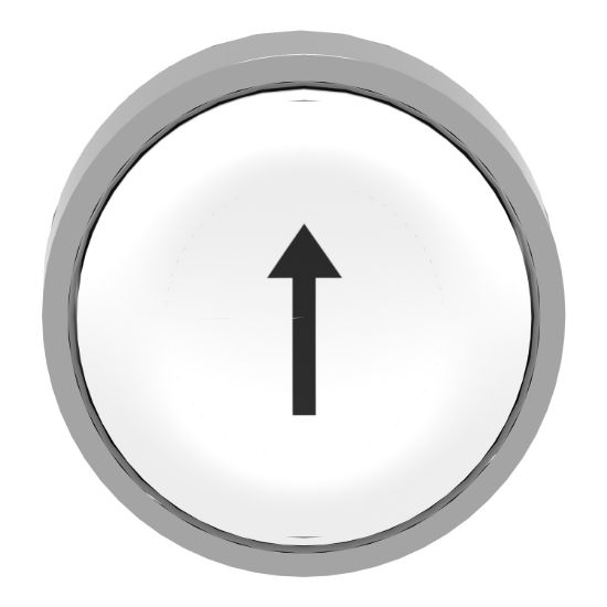 Picture of Push button head, Harmony XB4, metal, flush, white, 22mm, spring return, marked UP ARROW