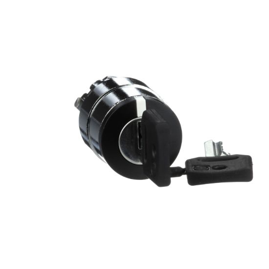 Picture of Key switch selector head, Harmony XB4, metal, black, Ø22, key 455, 2 positions, stay put