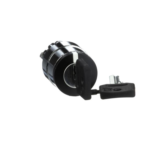 Picture of Key switch selector head, Harmony XB4, metal, black, Ø22, key 455, 2 positions, stay put