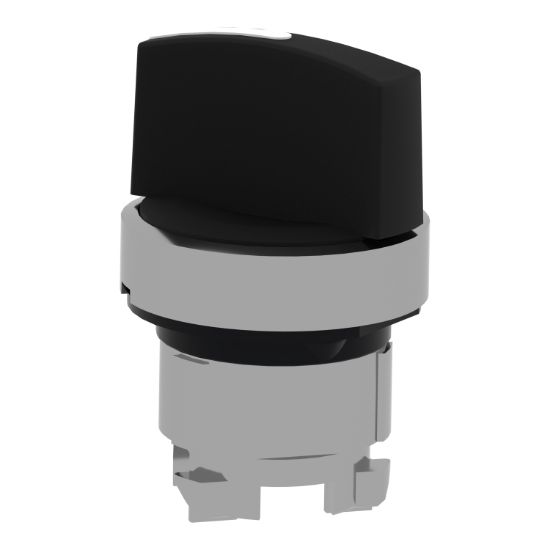 Picture of Head for selector switch, Harmony XB4, metal, black, 22mm, 2 positions, spring return from right to left