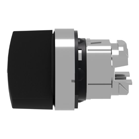 Picture of Head for selector switch, Harmony XB4, metal, black, 22mm, 2 positions, spring return from right to left