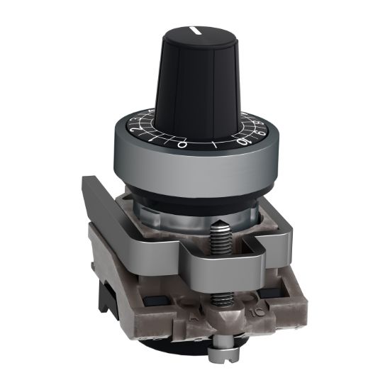 Picture of Potentiometer head, Harmony XB4, metal,black, 22mm, for use with 6.35mm shaft