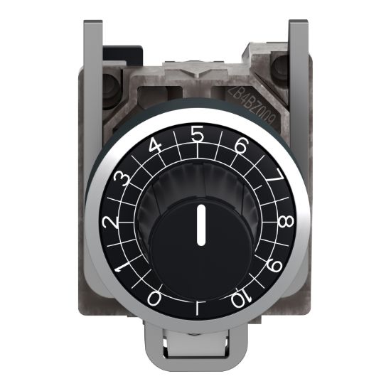 Picture of Potentiometer head, Harmony XB4, metal,black, 22mm, for use with 6.35mm shaft