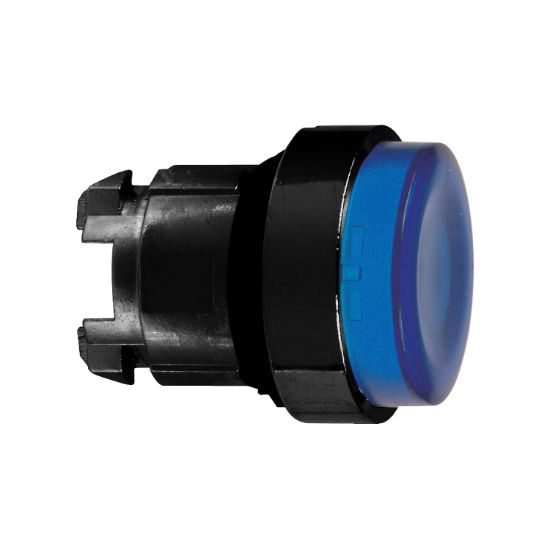 Picture of Head for illuminated push button, Harmony XB4, blue projecting pushbutton Ø22 mm spring return BA9s bulb