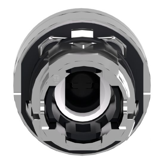 Picture of Head for illuminated push button, Harmony XB4, metal, white flush, 22mm, universal LED, spring return, plan lens