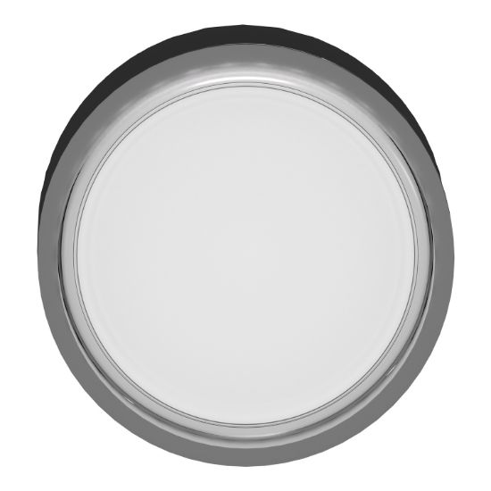 Picture of Head for illuminated push button, Harmony XB4, white flush, 22mm, universal LED, spring return, plain, unmarked