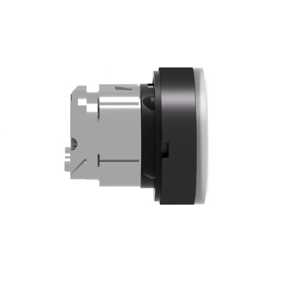 Picture of Head for illuminated push button, Harmony XB4, white flush, 22mm, universal LED, spring return, plain, unmarked