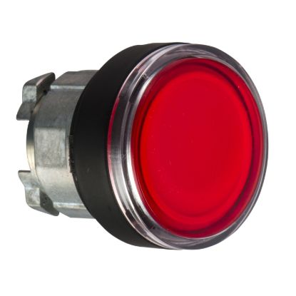 Picture of red flush illuminated pushbutton head Ø22 spring return for integral LED
