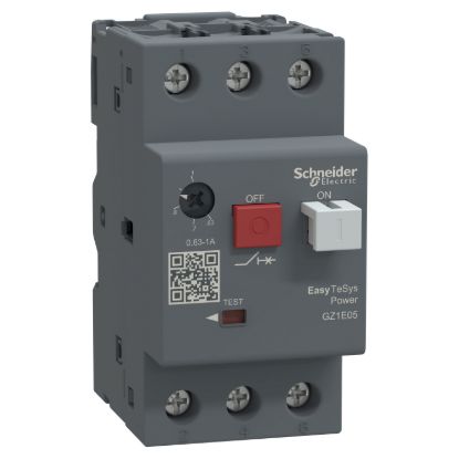 Picture of Motor circuit breaker,Easy TeSys Power,GZ1E,AC-3,3P,0.63..1A,thermal magnetic trip