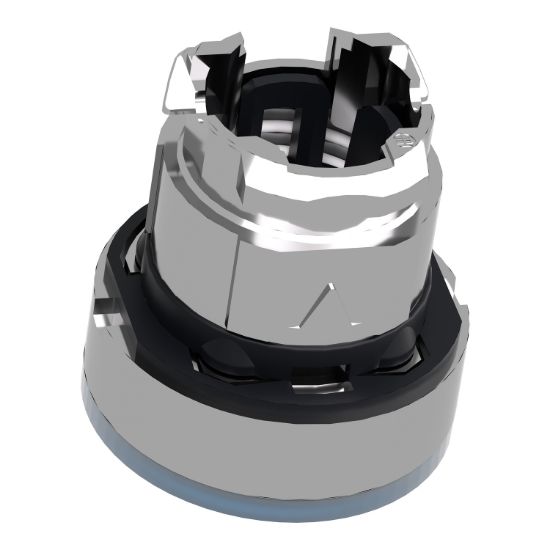 Picture of Head for illuminated push button, Harmony XB4, metal, flush, blue, 22mm, spring return, plain lens for BA9s bulb