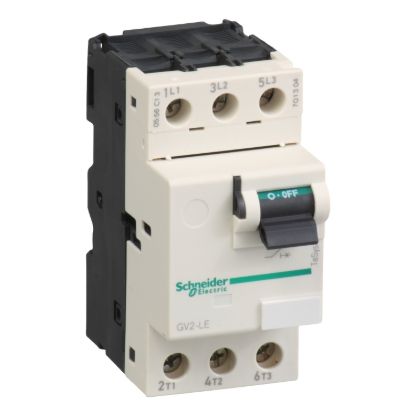 Picture of Motor circuit breaker, TeSys GV2, TeSys Deca,3P,2.5A,magnetic,toggle control,screw clamp terminals