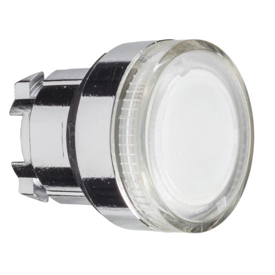 Picture of Head for illuminated push button, Harmony XB4, metal, flush, clear, 22mm, spring return, plain lens for BA9s bulb