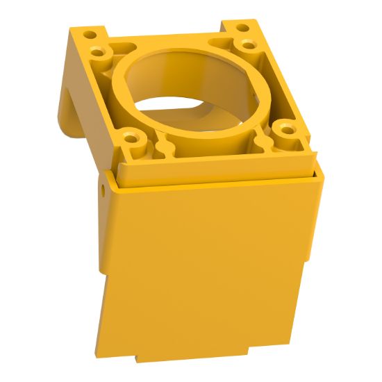 Picture of Padlockable flap, Harmony XB4, for 22mm flush push button, metal, yellow