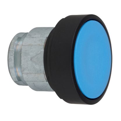 Picture of Head for non illuminated push button, Harmony XB4, blue flush pushbutton Ø22 mm spring return unmarked