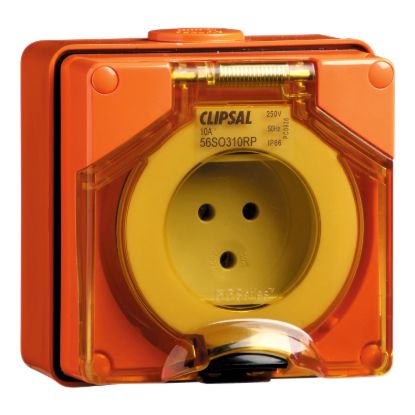 Picture of Surface Socket, Clipsal - 56 Series, IP66, 250V 10A - 3 Round Pins