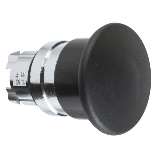 Picture of Head for non illuminated pushbutton, Harmony XB4, mushroom 40mm, metal, black, 22mm, spring return