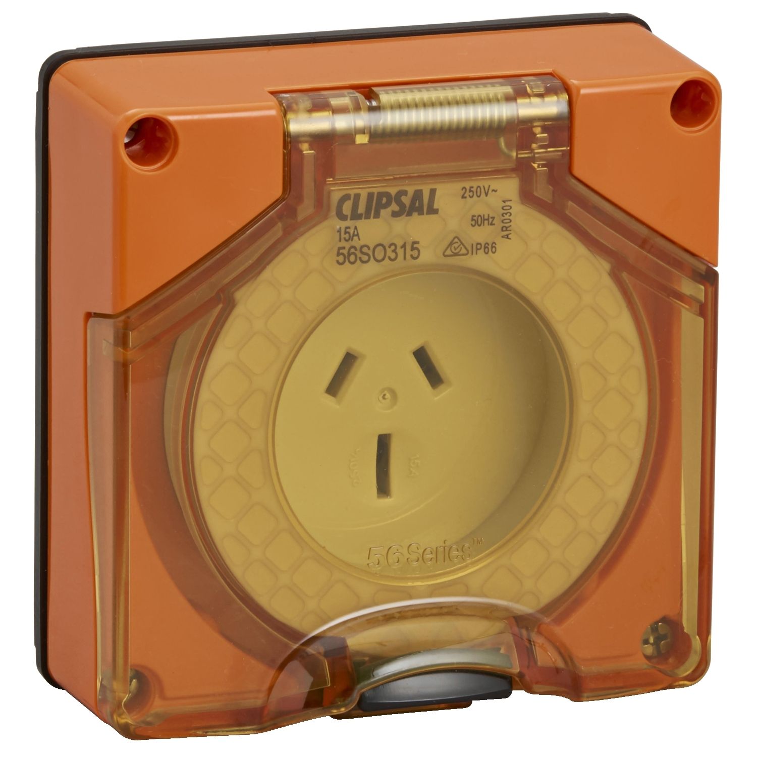 Picture of Socket Outlet, Clipsal - 56 Series, Surface 3 PIN 15A Less Enclosure