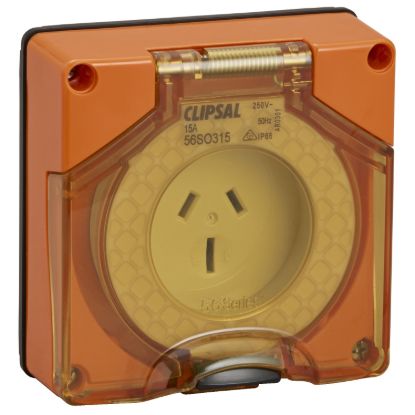 Picture of Socket Outlet, Clipsal - 56 Series, Surface 3 PIN 15A Less Enclosure