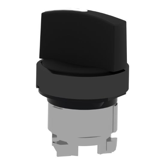 Picture of Head for selector switch, Harmony XB4, black metal, black, 22mm, 2 positions, stay put