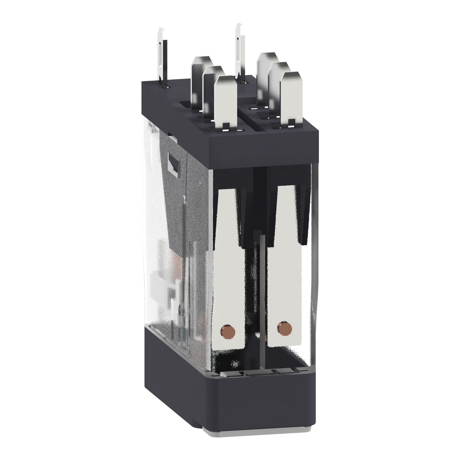 Picture of interface plug in relay, Harmony Electromechanical Relays, 5A, 2CO, lockable test but to n, 24V DC