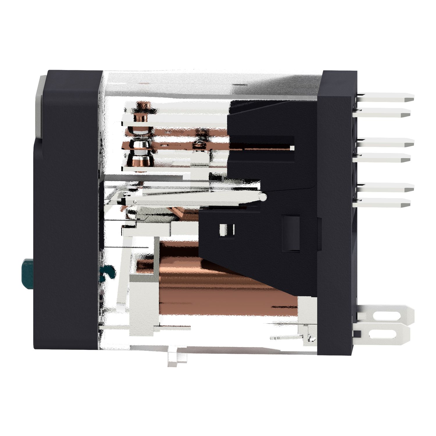 Picture of interface plug in relay, Harmony Electromechanical Relays, 5A, 2CO, lockable test but to n, 24V DC