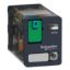 Picture of plug-in relay, Harmony electromechanical relays, 15A, 2CO, with LED, lockable test button, 24V DC
