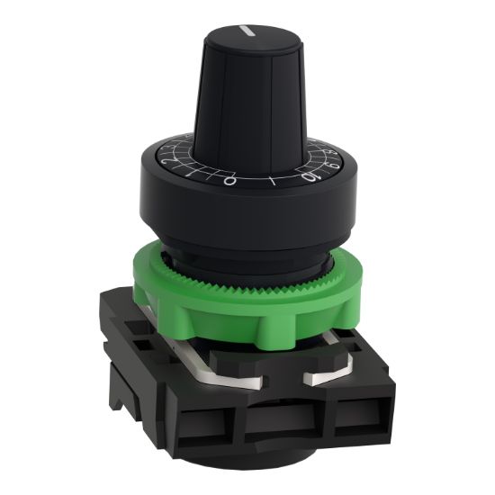 Picture of Potentiometer head, Harmony XB5, plastic,black, 22mm, for use with 6.35mm shaft