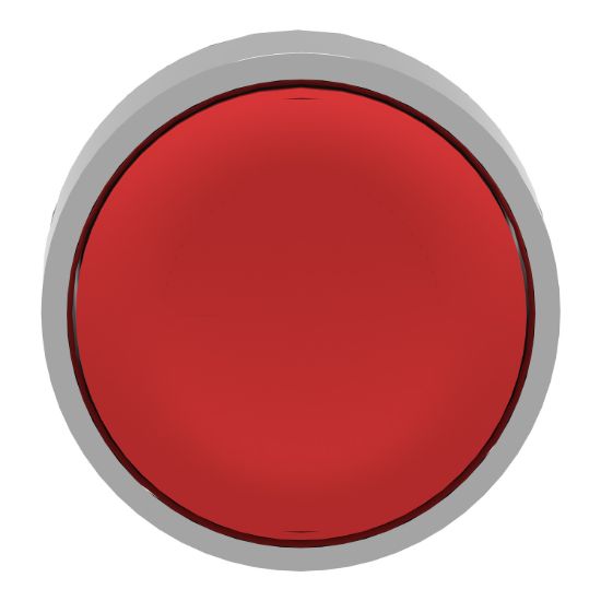 Picture of Head for non illuminated push button, Harmony XB4, metal, red, flush, 22mm, push push, unmarked