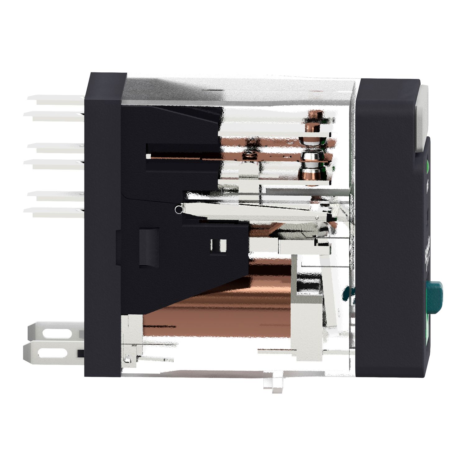Picture of Interface plug in relay, Harmony Electromechanical Relays, 5A, 2CO, with LED, lockable test button, 24V DC