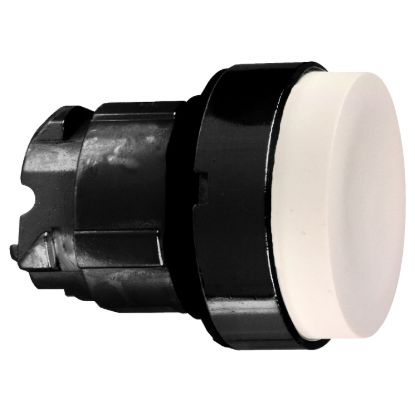 Picture of white projecting pushbutton head Ø22 spring return unmarked