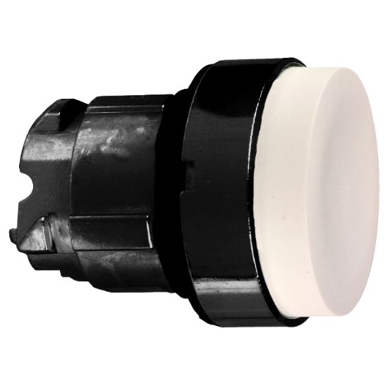 Picture of white projecting pushbutton head Ø22 spring return unmarked